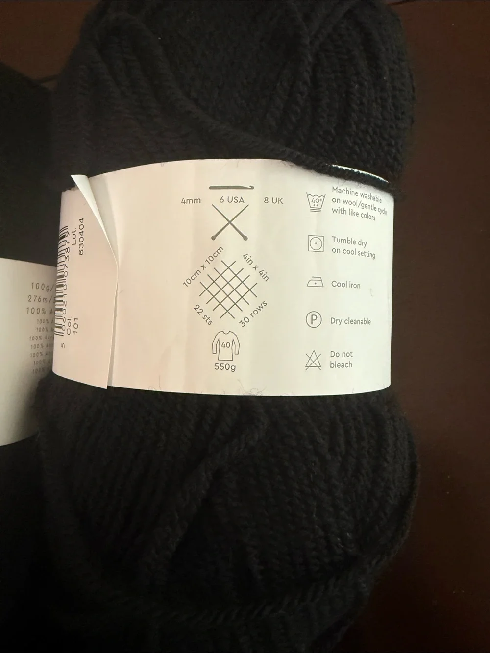 Paintbox Black Yarn - 5 Skeins